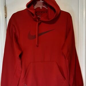 Nike Bold Red With Black Traditional Nike Logo Pullover Hoodie Men' Size L